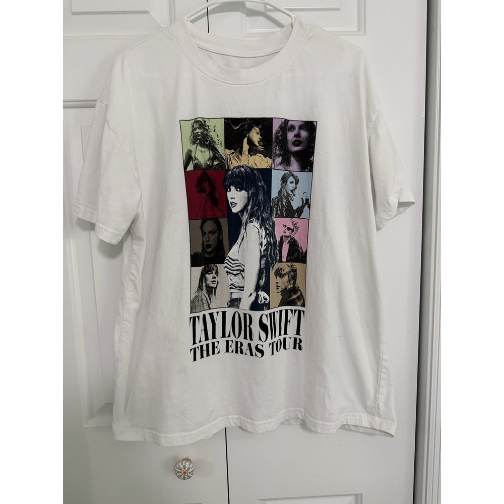Taylor Swift The Eras‎ Tour 2023 Tour T-Shirt Official Adult Size L White